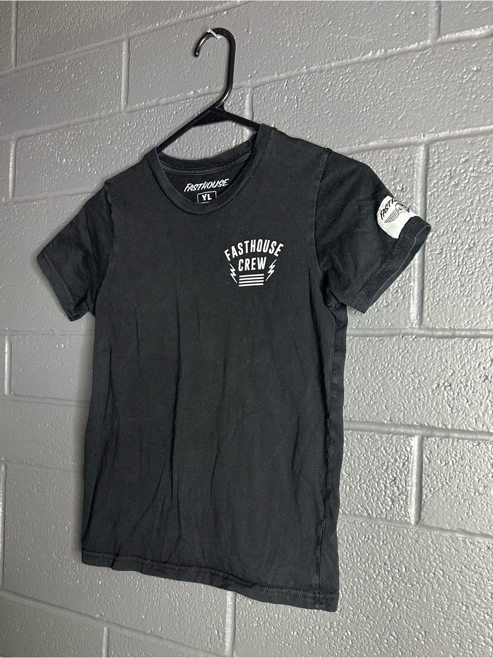 Fasthouse Brand - Crew Kids' Black Graphic Tee - YL - Picture 4 of 7